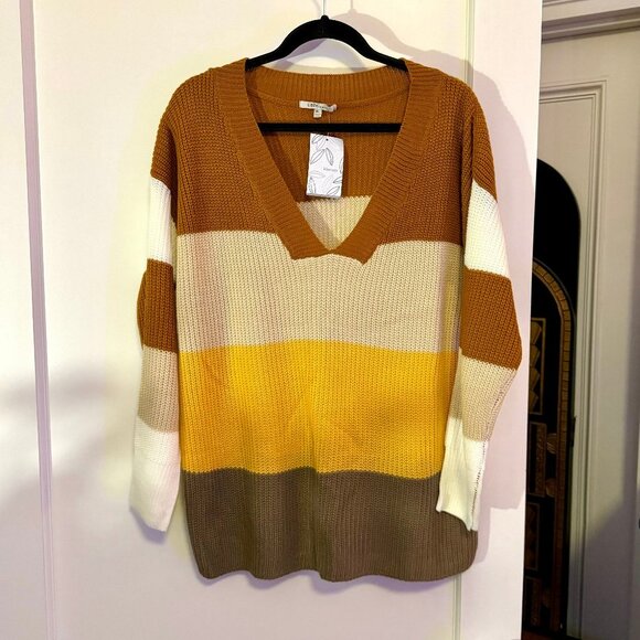 Cozy Casual Sweaters - Color Block Sweater sz M/L